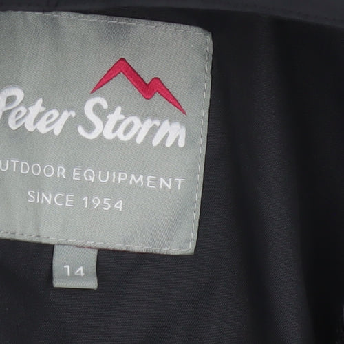 Peter Storm Women’s Black Size 14 Hooded Waterproof Parka Jacket