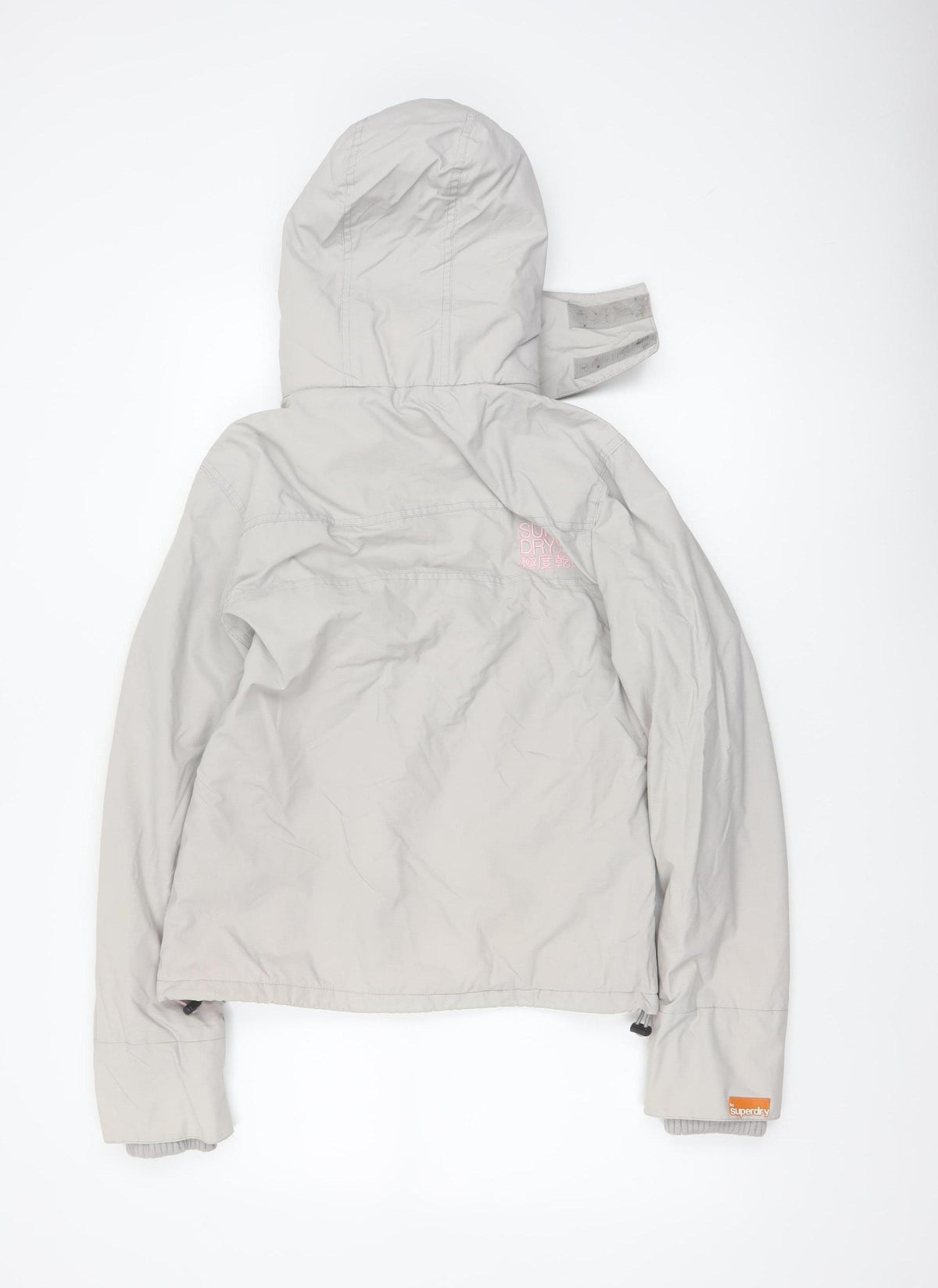 Superdry Japan Women’s Grey Pink Hooded Ski Jacket M Full Zip