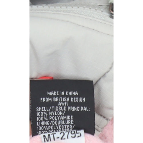 Superdry Japan Women’s Grey Pink Hooded Ski Jacket M Full Zip