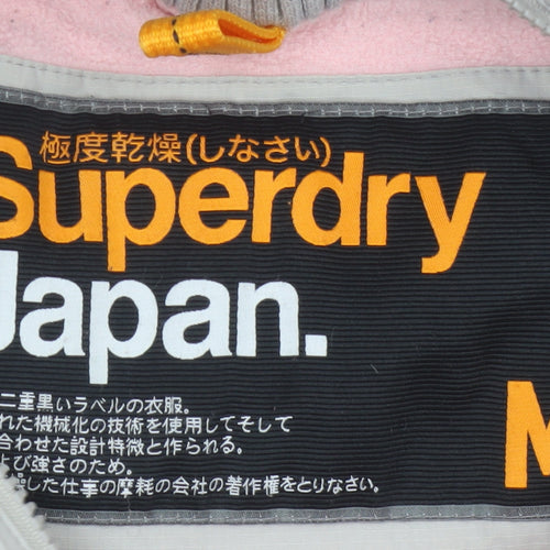 Superdry Japan Women’s Grey Pink Hooded Ski Jacket M Full Zip