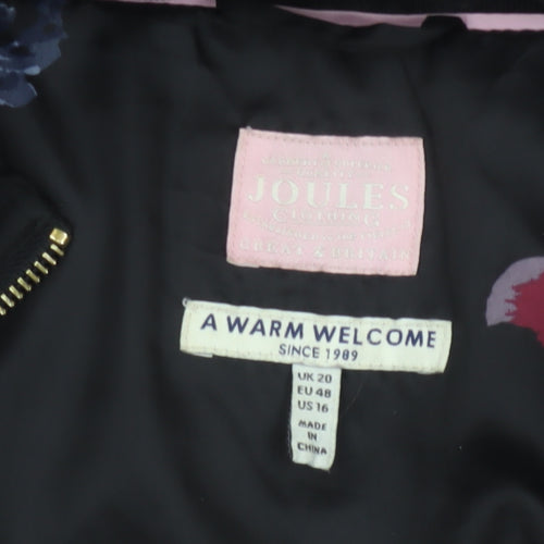 Joules Women’s Black UK 20 Faux Fur Hood Padded Puffer Coat