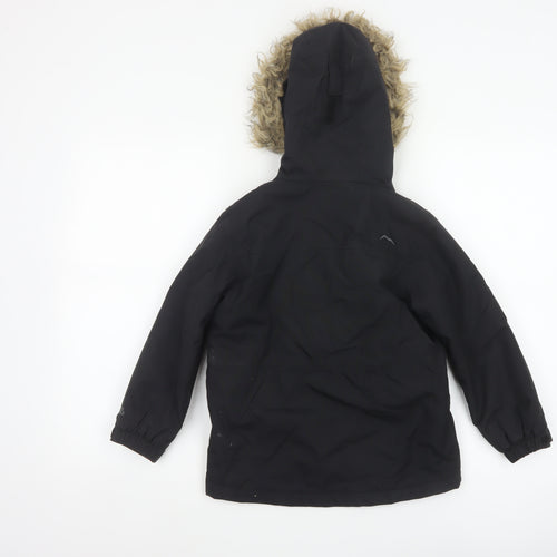 Peter Storm Boys Black 5-6 Years Hooded Faux Fur Padded Parka Coat