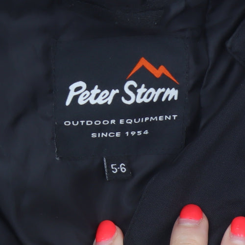 Peter Storm Boys Black 5-6 Years Hooded Faux Fur Padded Parka Coat