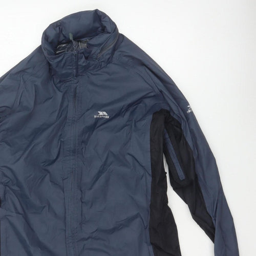 Trespass Men’s Blue L Waterproof Windbreaker Rain Jacket Taped Seams
