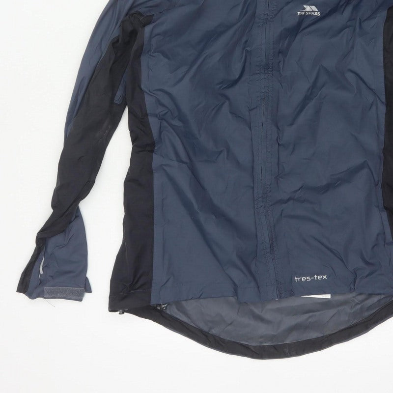 Trespass Men’s Blue L Waterproof Windbreaker Rain Jacket Taped Seams