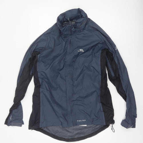 Trespass Men’s Blue L Waterproof Windbreaker Rain Jacket Taped Seams