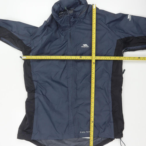 Trespass Men’s Blue L Waterproof Windbreaker Rain Jacket Taped Seams