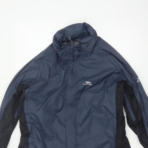 Trespass Men’s Blue L Waterproof Windbreaker Rain Jacket Taped Seams