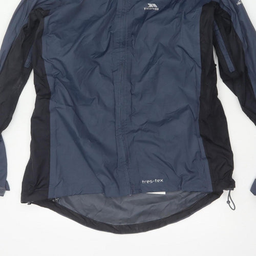 Trespass Men’s Blue L Waterproof Windbreaker Rain Jacket Taped Seams