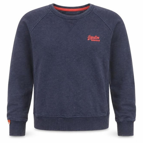 Superdry Women Blue S Pullover Sweatshirt Vintage Orange Label Logo