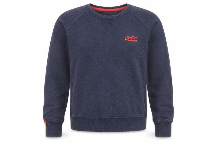 Superdry Women Blue S Pullover Sweatshirt Vintage Orange Label Logo