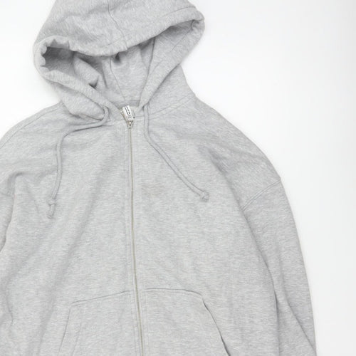 H&M Women’s Grey UK 12 Full Zip Hooded Fleece Hoodie Pockets