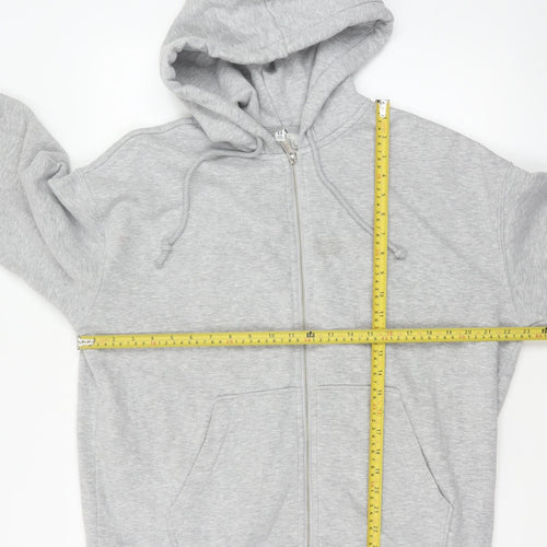 H&M Women’s Grey UK 12 Full Zip Hooded Fleece Hoodie Pockets