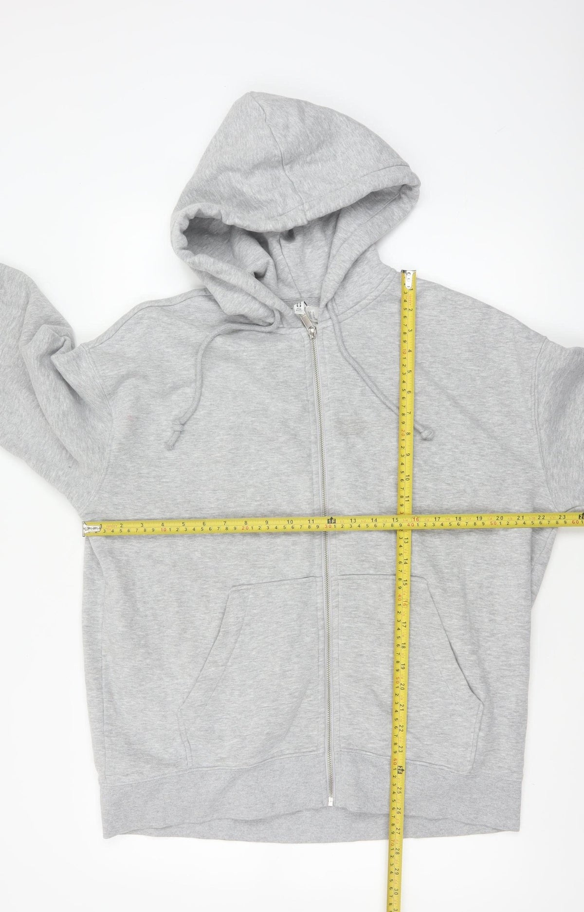H&M Women’s Grey UK 12 Full Zip Hooded Fleece Hoodie Pockets
