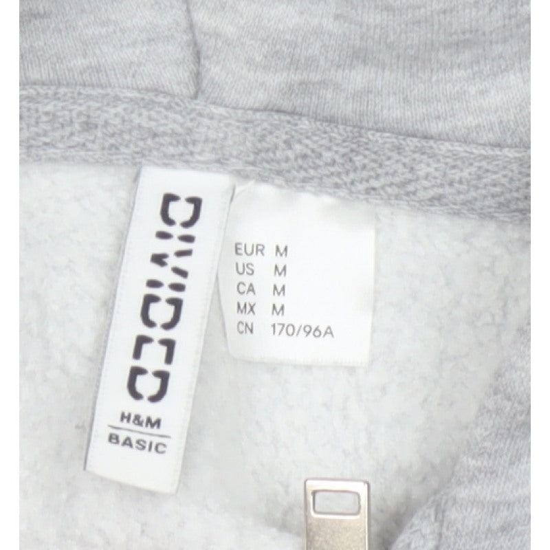 H&M Women’s Grey UK 12 Full Zip Hooded Fleece Hoodie Pockets