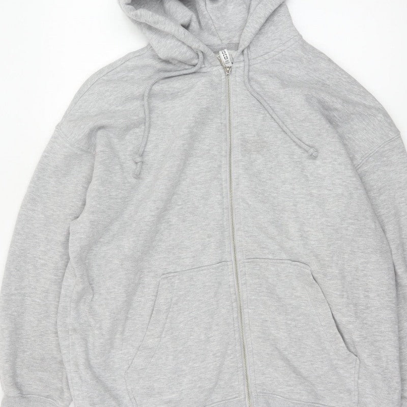 H&M Women’s Grey UK 12 Full Zip Hooded Fleece Hoodie Pockets