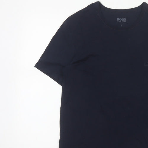 BOSS Hugo Boss Men's Blue M Logo Crew Neck Cotton T-Shirt