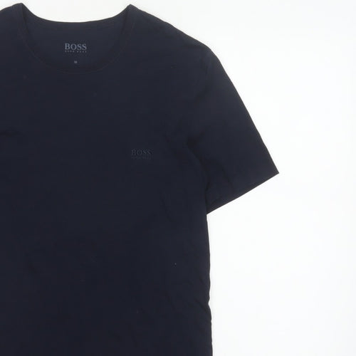 BOSS Hugo Boss Men's Blue M Logo Crew Neck Cotton T-Shirt