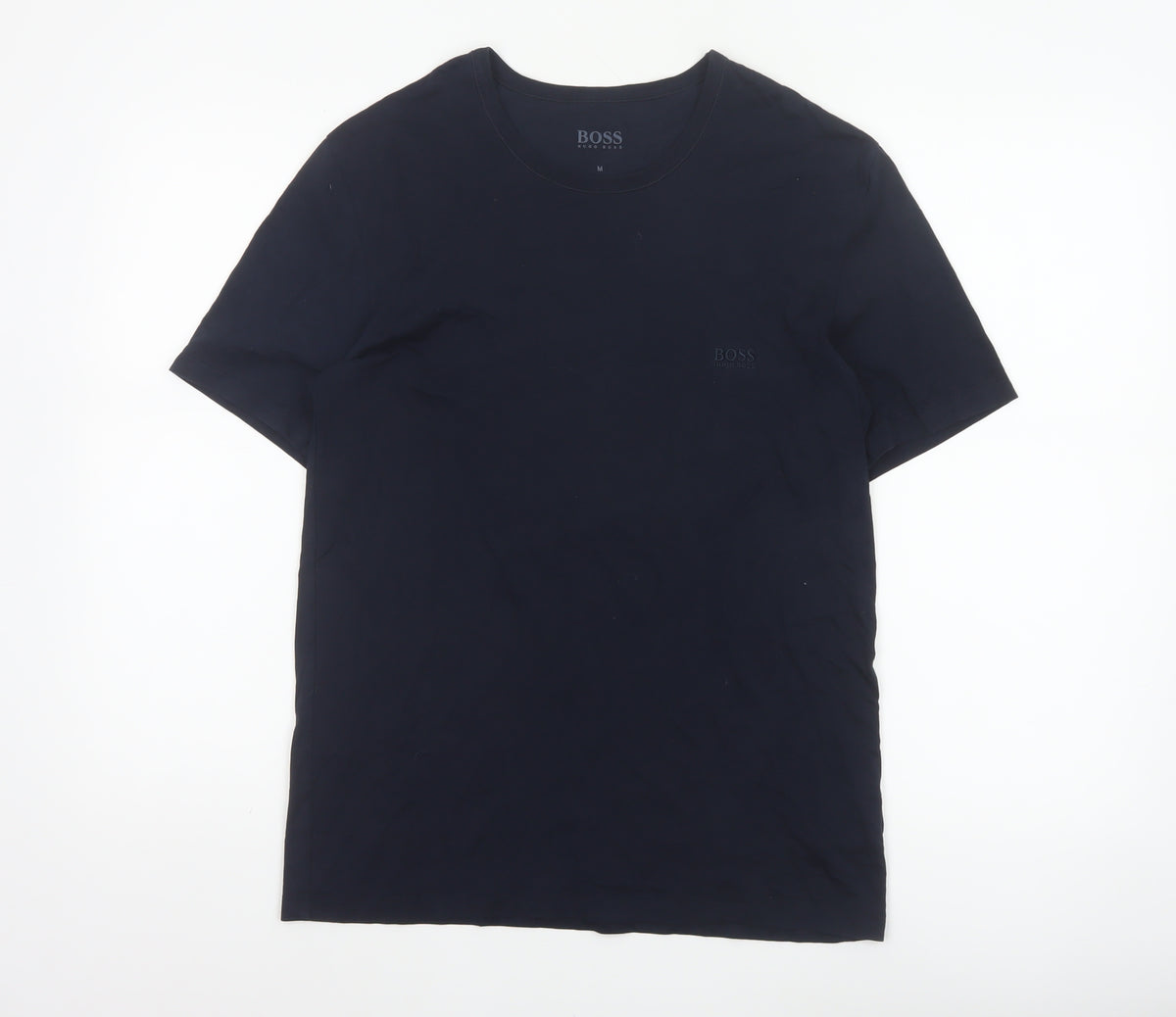 BOSS Hugo Boss Men's Blue M Logo Crew Neck Cotton T-Shirt