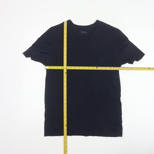 BOSS Hugo Boss Men's Blue M Logo Crew Neck Cotton T-Shirt