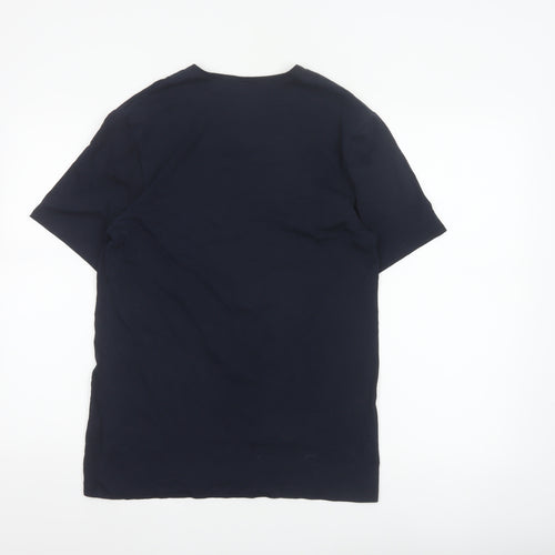 BOSS Hugo Boss Men's Blue M Logo Crew Neck Cotton T-Shirt