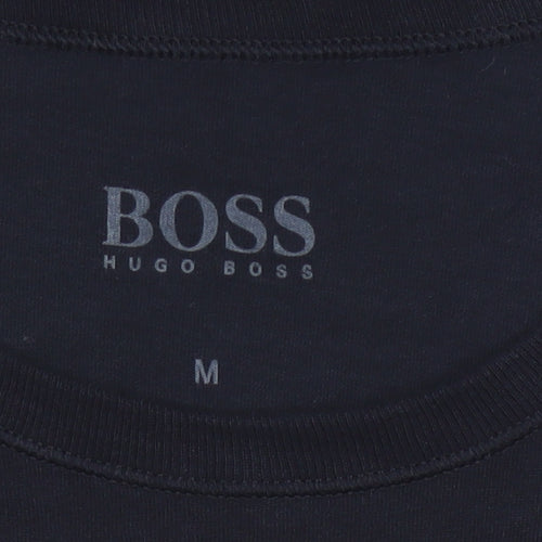 BOSS Hugo Boss Men's Blue M Logo Crew Neck Cotton T-Shirt