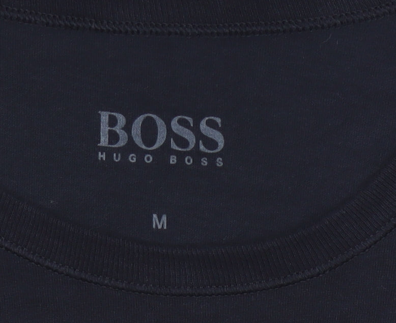 BOSS Hugo Boss Men's Blue M Logo Crew Neck Cotton T-Shirt