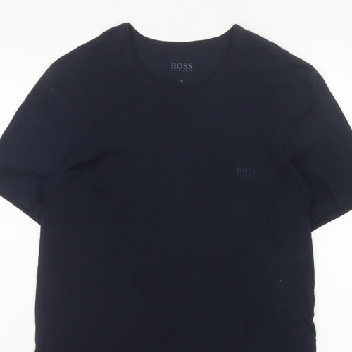 BOSS Hugo Boss Men's Blue M Logo Crew Neck Cotton T-Shirt