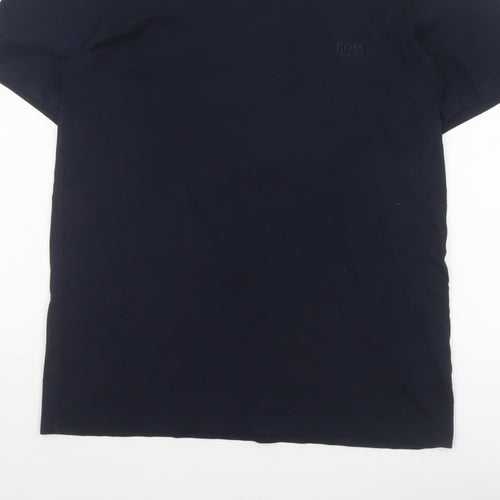 BOSS Hugo Boss Men's Blue M Logo Crew Neck Cotton T-Shirt