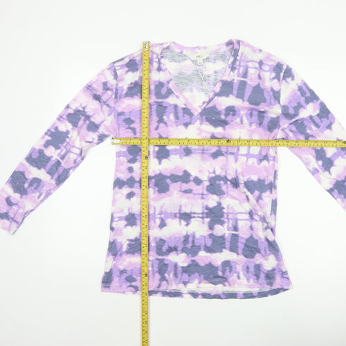 Marks and Spencer Women Purple Size 8 Wrap V-Neck Jersey Blouse