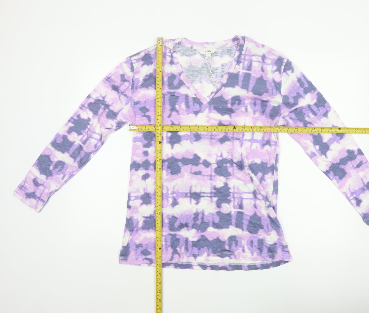 Marks and Spencer Women Purple Size 8 Wrap V-Neck Jersey Blouse