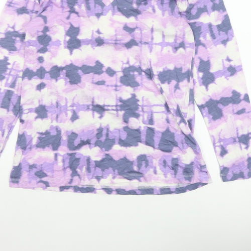 Marks and Spencer Women Purple Size 8 Wrap V-Neck Jersey Blouse
