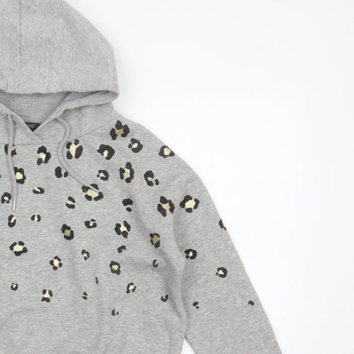 Next Women’s Grey Leopard Print Gold Foil Pullover Hoodie XS