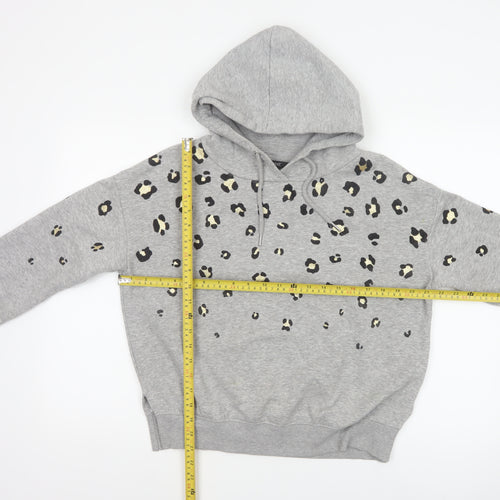 Next Women’s Grey Leopard Print Gold Foil Pullover Hoodie XS