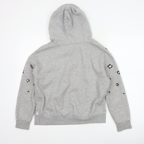 Next Women’s Grey Leopard Print Gold Foil Pullover Hoodie XS