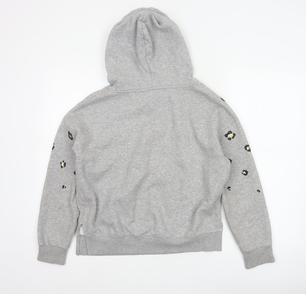 Next Women’s Grey Leopard Print Gold Foil Pullover Hoodie XS