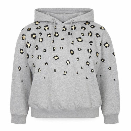 Next Women’s Grey Leopard Print Gold Foil Pullover Hoodie XS