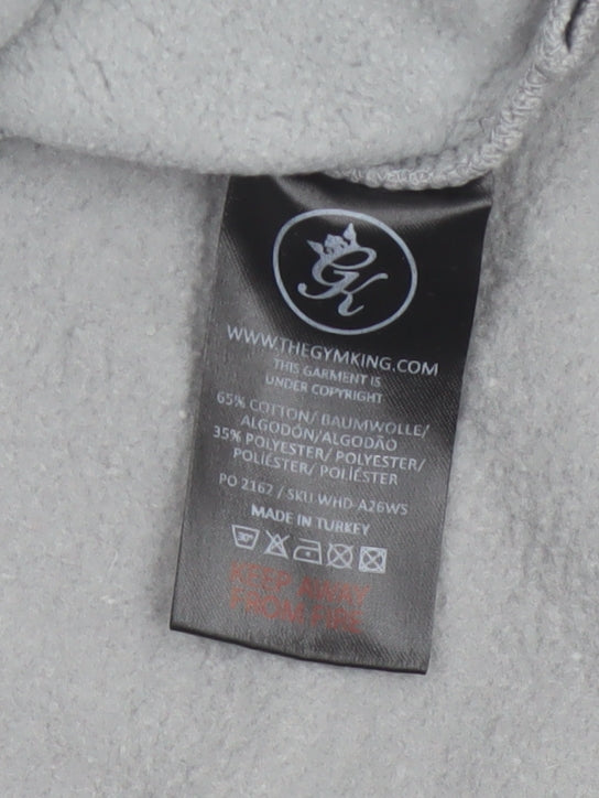 Additional view of Gym King Women’s Grey, size UK 10, Cropped Pullover Hoodie Logo