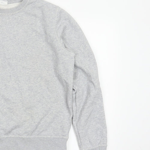 Nike Women Grey M Pullover Sweatshirt Crew Neck Logo Fleece