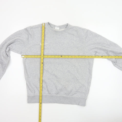 Nike Women Grey M Pullover Sweatshirt Crew Neck Logo Fleece