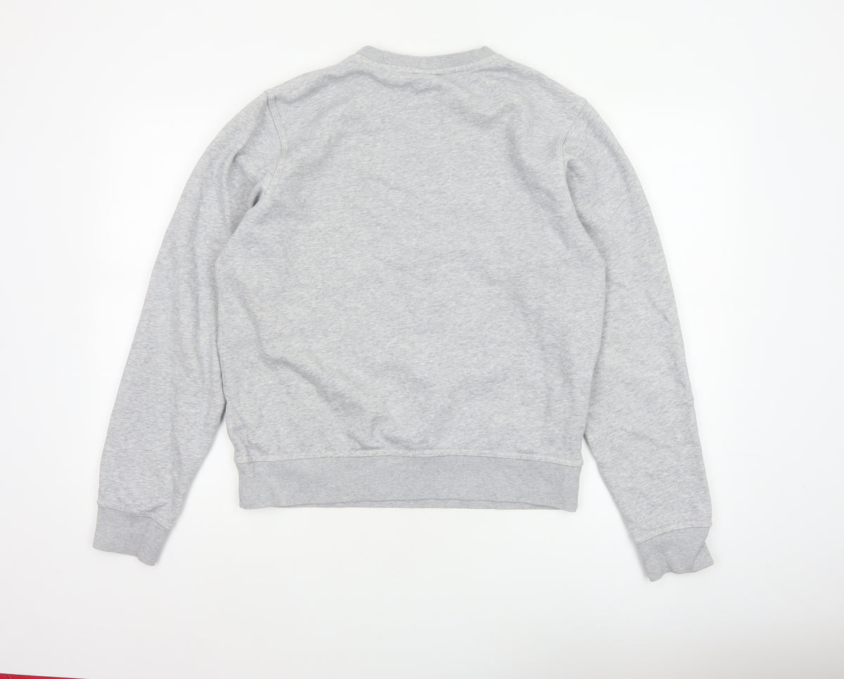 Nike Women Grey M Pullover Sweatshirt Crew Neck Logo Fleece