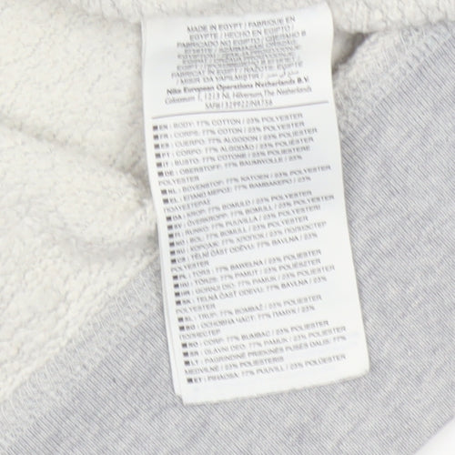 Nike Women Grey M Pullover Sweatshirt Crew Neck Logo Fleece