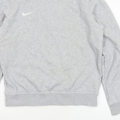 Nike Women Grey M Pullover Sweatshirt Crew Neck Logo Fleece