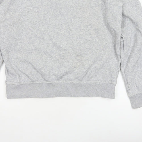 Nike Women Grey M Pullover Sweatshirt Crew Neck Logo Fleece