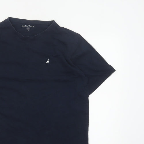 Nautica Men’s Blue XL Cotton Crew Neck Nautical Logo T-Shirt