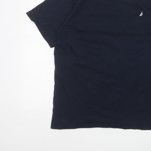 Nautica Men’s Blue XL Cotton Crew Neck Nautical Logo T-Shirt