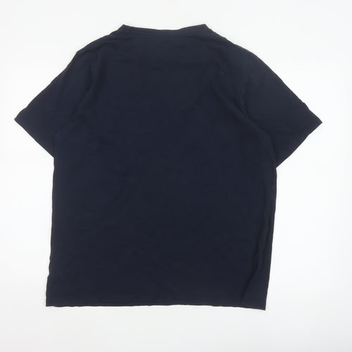 Nautica Men’s Blue XL Cotton Crew Neck Nautical Logo T-Shirt