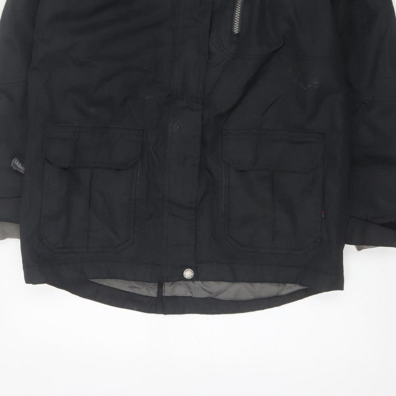 TOG24 Boys Black 9-10 Years Eski Ski Jacket Hooded Insulated