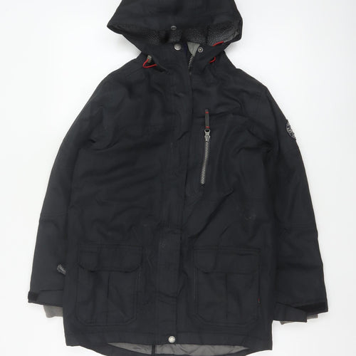 TOG24 Boys Black 9-10 Years Eski Ski Jacket Hooded Insulated