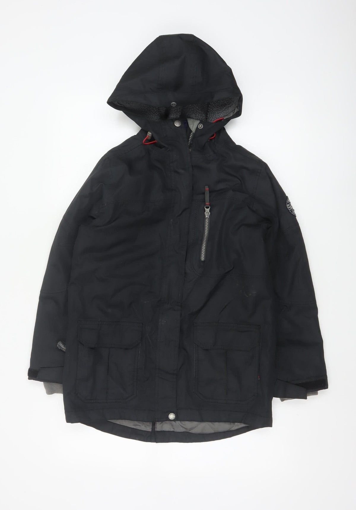 TOG24 Boys Black 9-10 Years Eski Ski Jacket Hooded Insulated